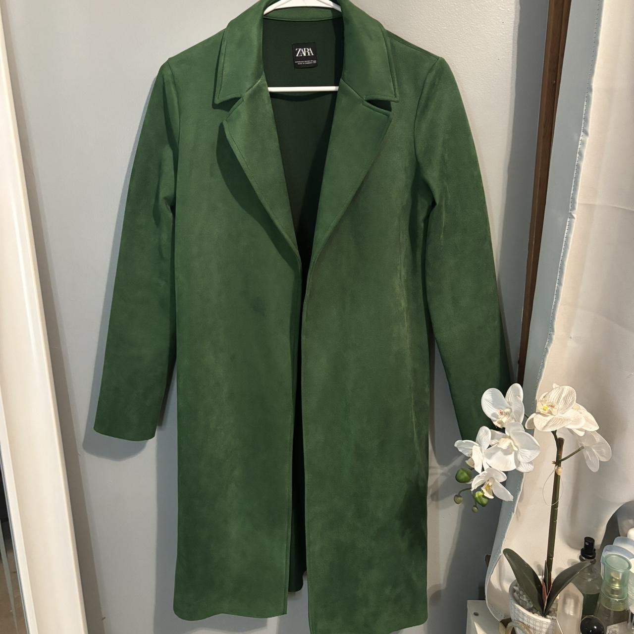 Emerald green 2024 coat zara