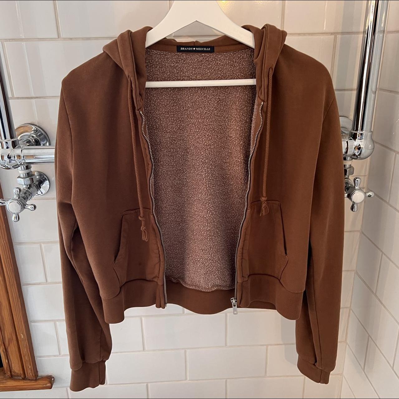 Brandy Melville Women's Brown Hoodie Depop