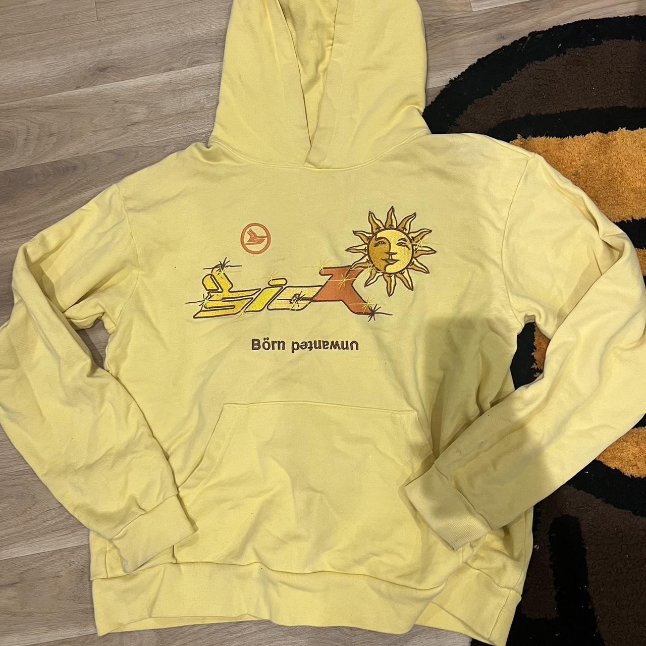 Sicko born from pain x unwanted yellow sun hoodie. Depop