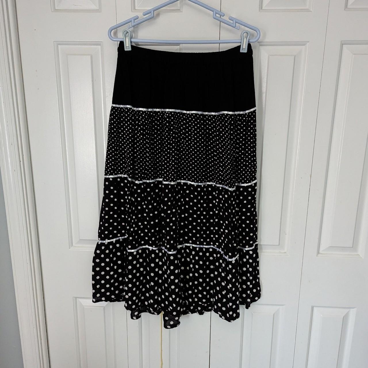 Women's Black and White Skirt | Depop