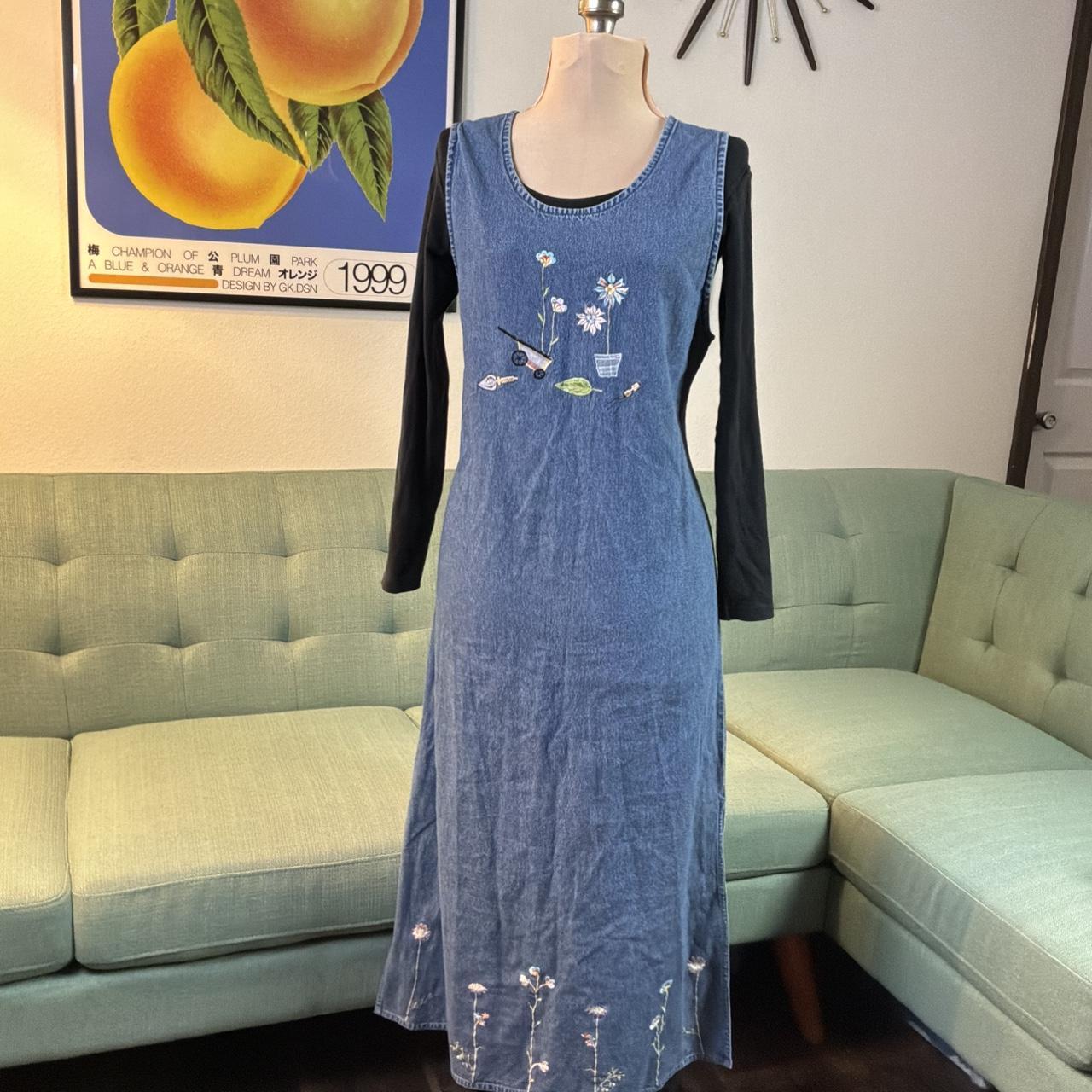 Vintage Women's Maxi Dress - Blue - L – Vintage e… - image 1