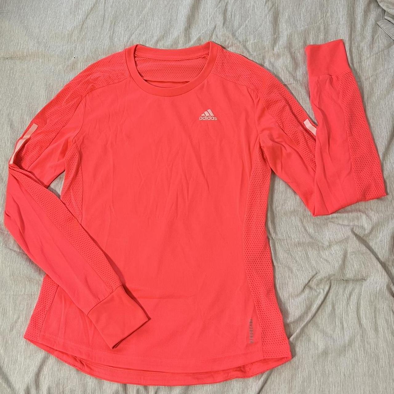 Adidas Women's Pink and White Shirt | Depop