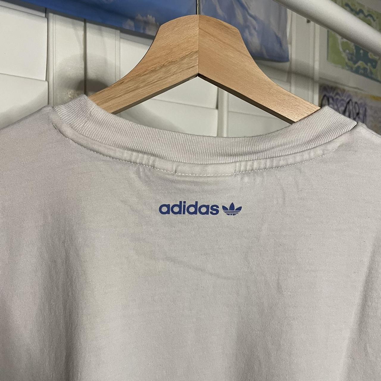 Adidas Men's White and Blue T-shirt | Depop