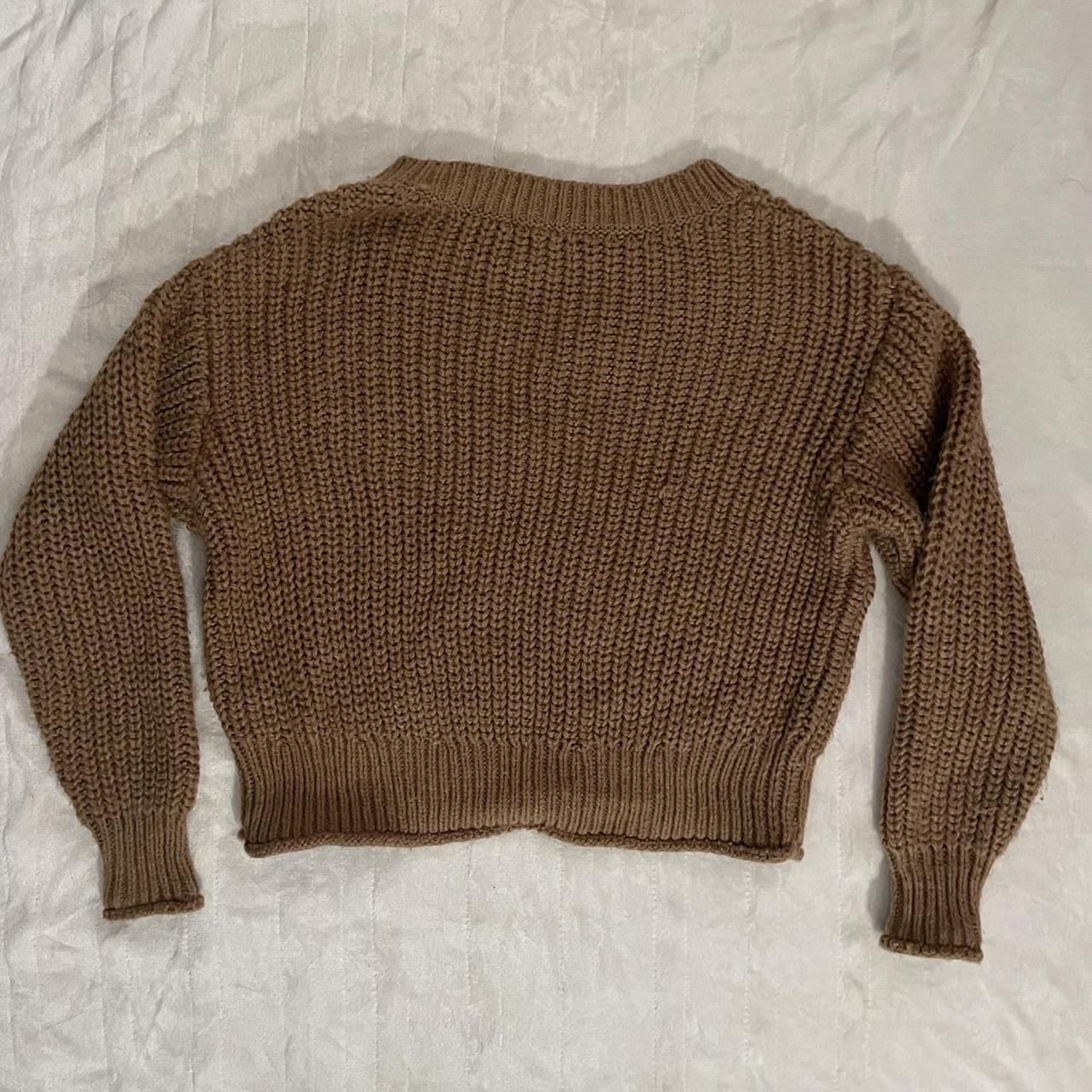 H&M Brown Knit Sweater This Vneck knit sweater is... Depop