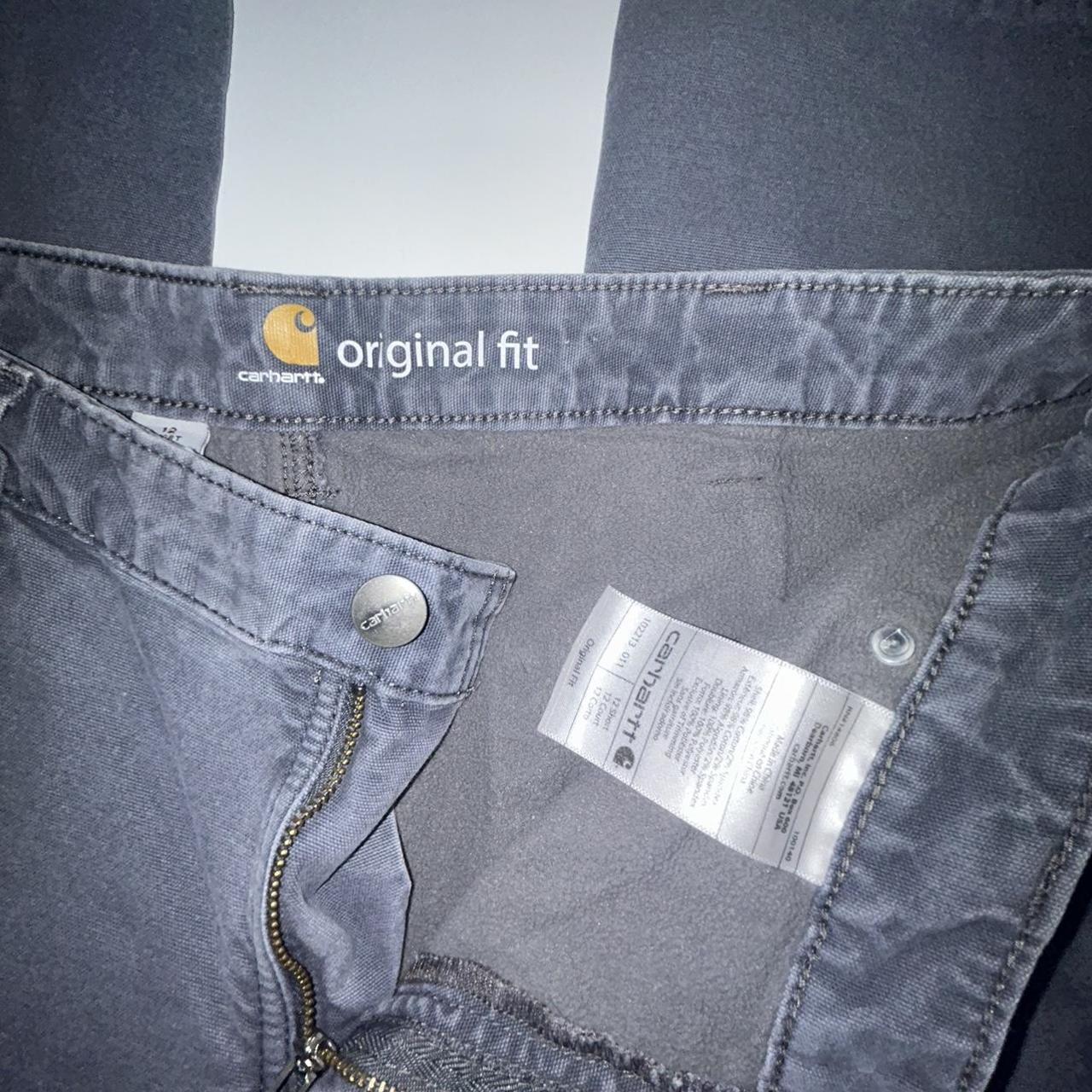 Carhartt Original Fit Insulated Grey Pants Fleece - Depop