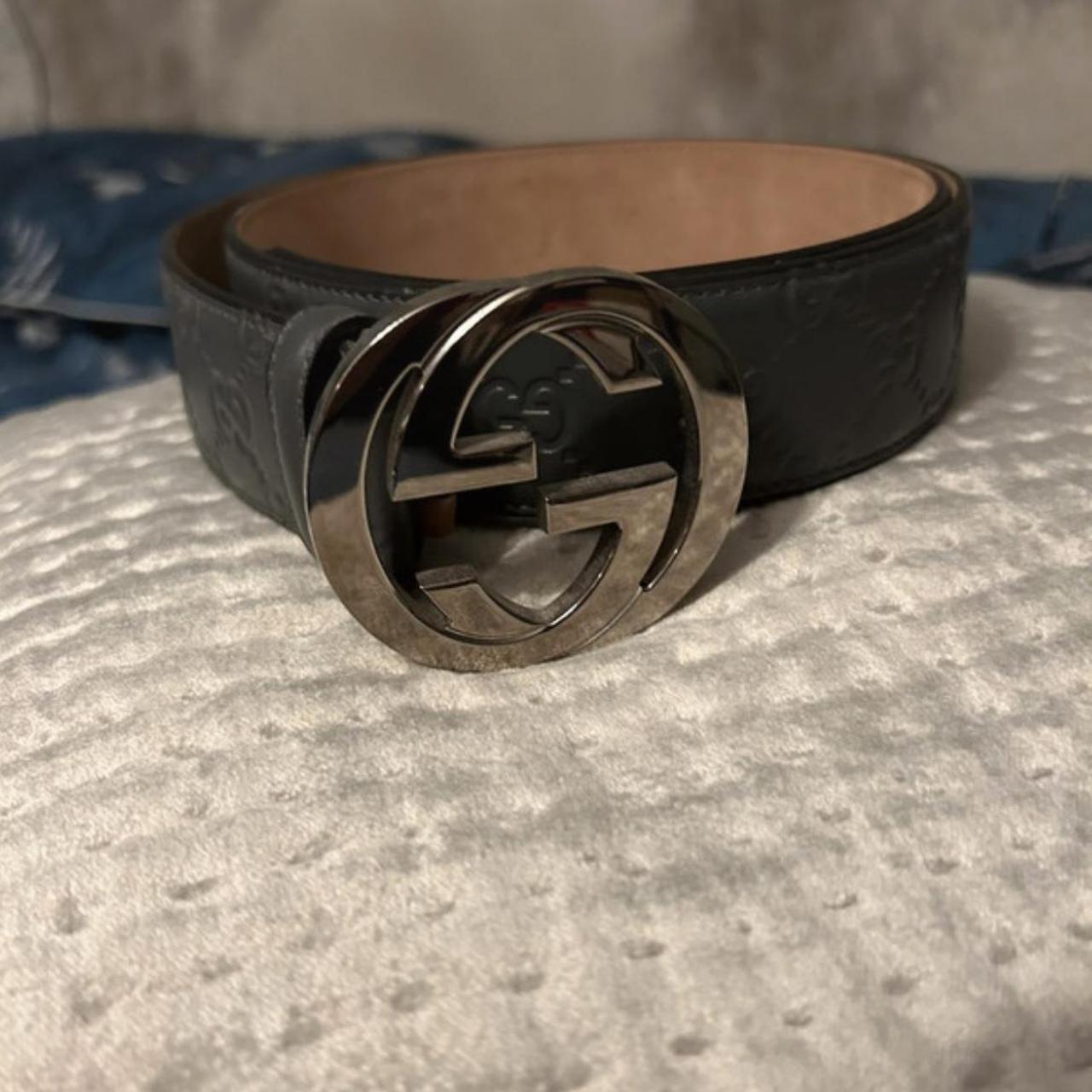 brand-new-grey-leather-gucci-belt-size-95-embossed-depop