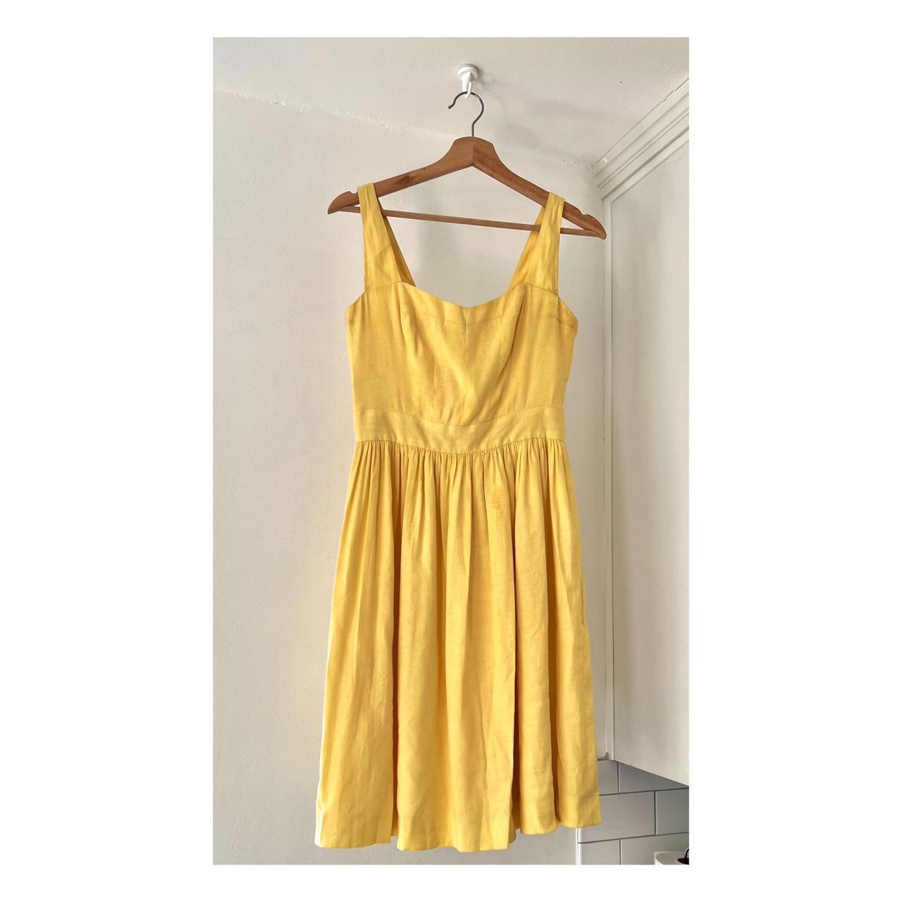 Sunny pastel yellow French Connection linen blend... - Depop