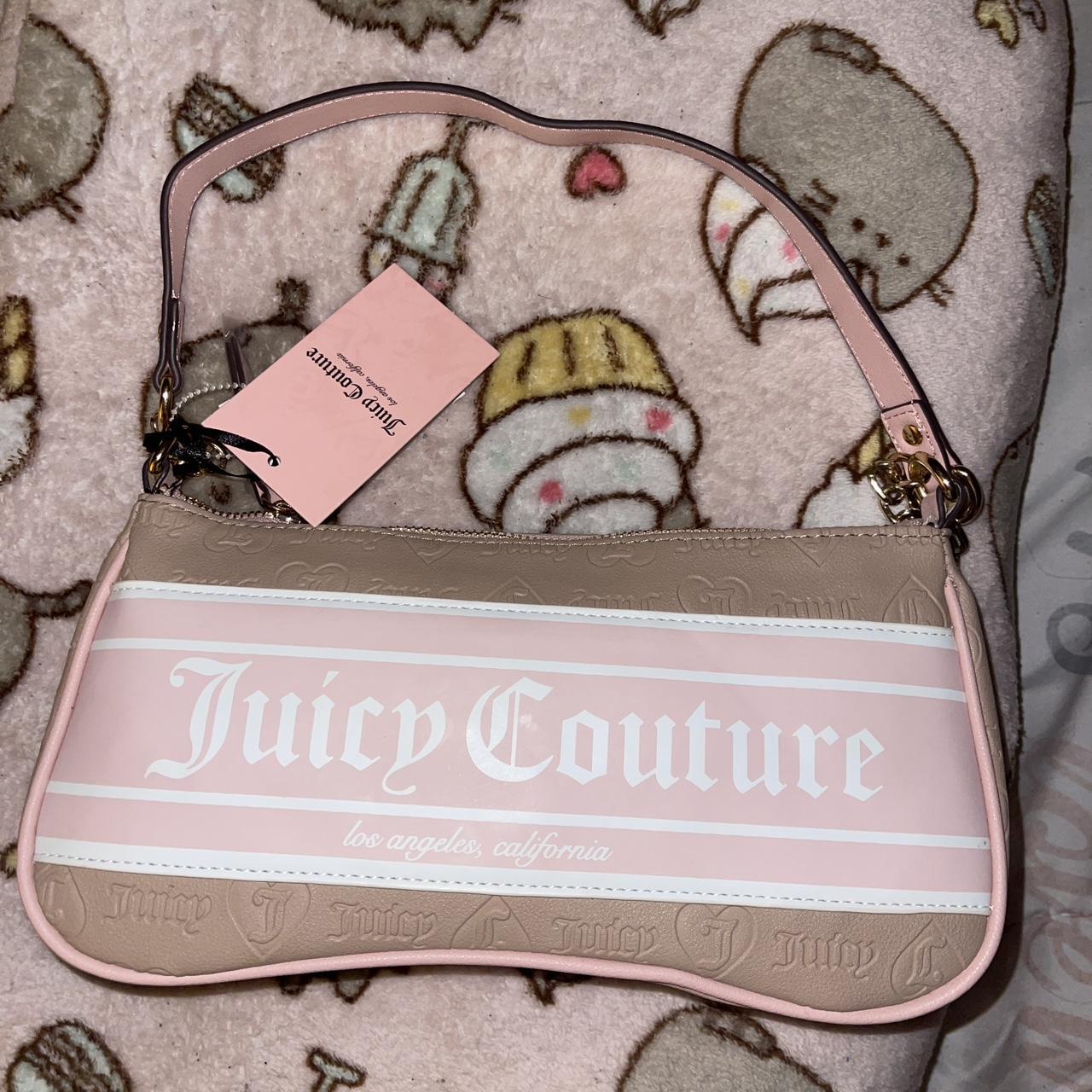 Juicy Couture pink and white shoulder bag Depop
