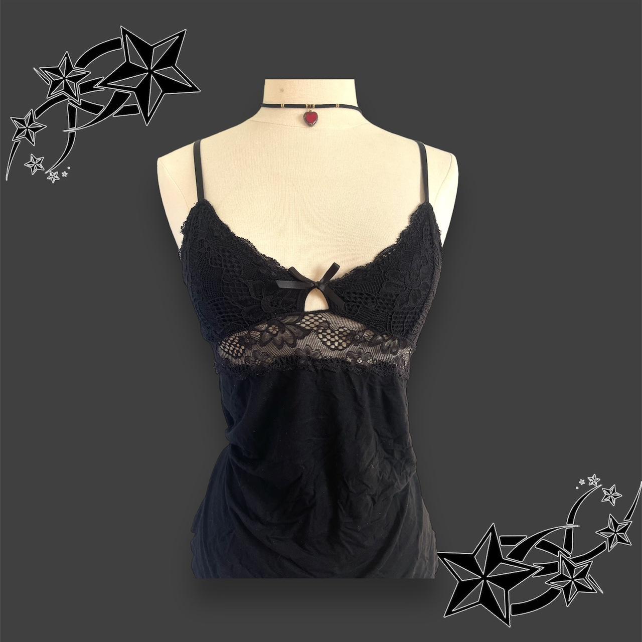 Gothic Black Cami Top !! No Flaws, Tag Size Small,... - Depop