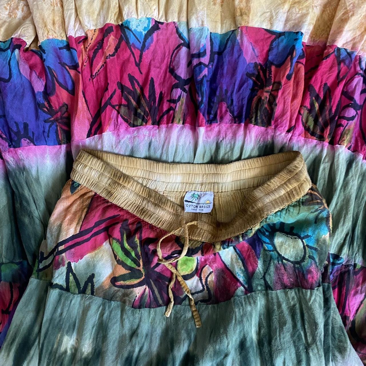 Vintage bohemian maxi skirt from cotton breeze, free... Depop