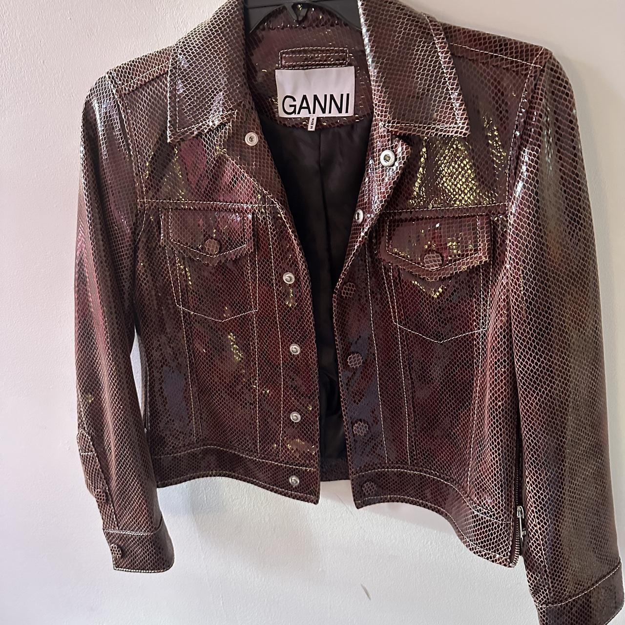 Ganni Lamb Leather Evening Jacket - Depop