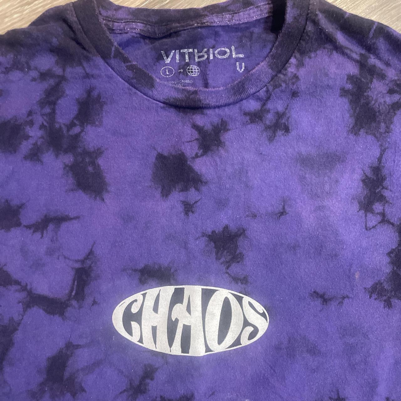Purple and black tie dye CHAOS shirt Size large | Depop