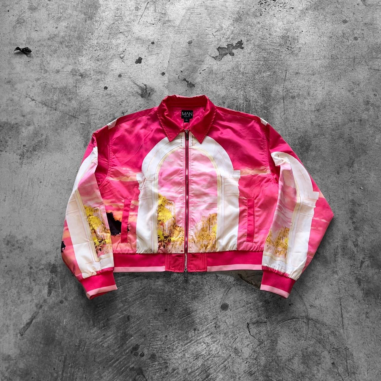 Pink brand bomber on sale jacket