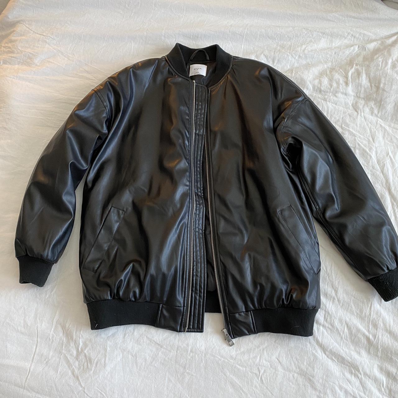 Leather bomber jacket Supre Size xs but is... - Depop