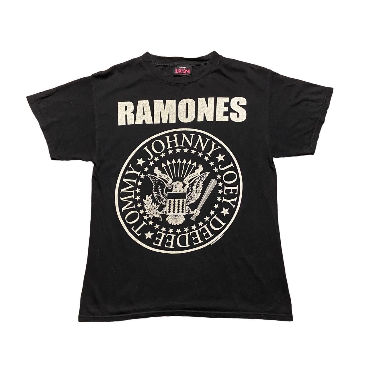 RAMONES 2003 Classic Logo Thick Neck 1234 Black T... - Depop