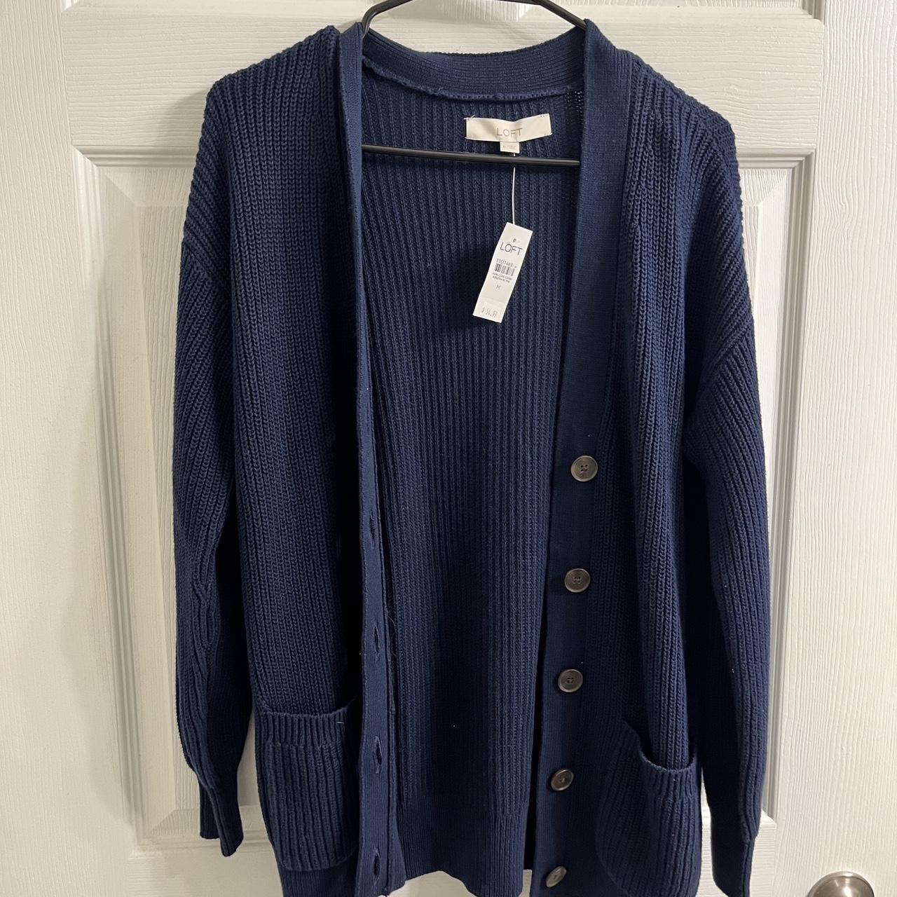 Loft navy cardigan best sale