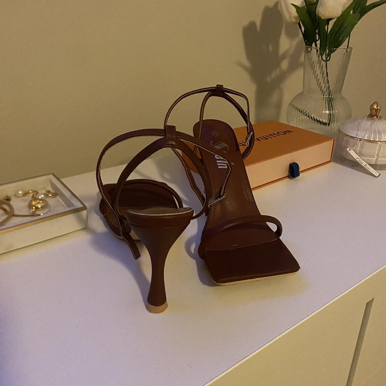 ON HOLD DO NOT BUY SHEIN brown strappy heels (size... Depop