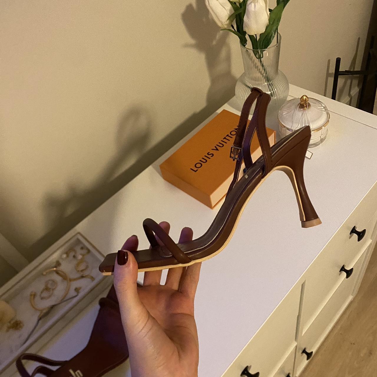 ON HOLD DO NOT BUY SHEIN brown strappy heels (size... Depop