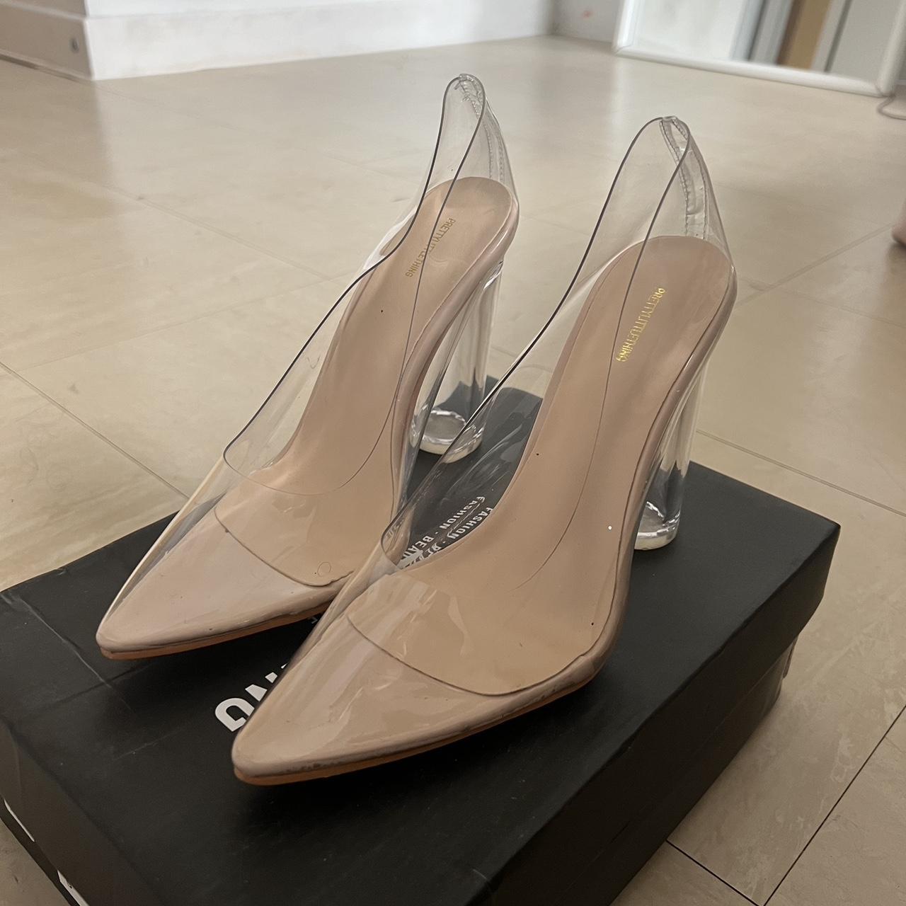 PLT Nude Clear Heels Size 5 Price 13 Worn Once As. Depop