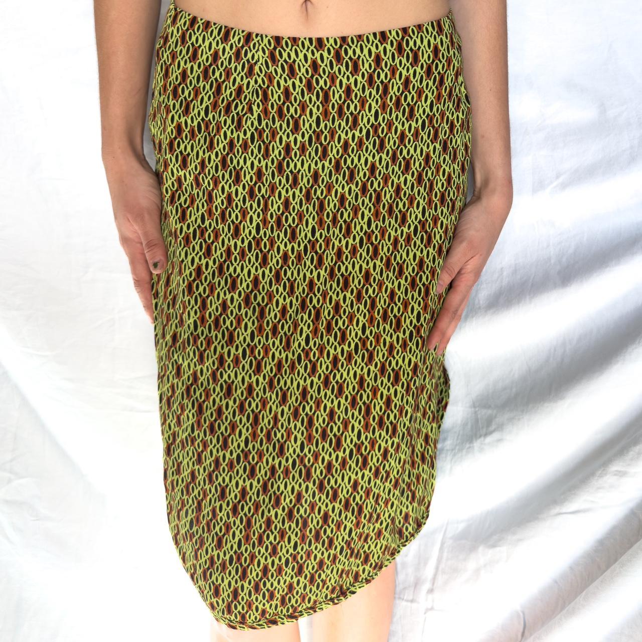 vintage black neon green/orange geometric