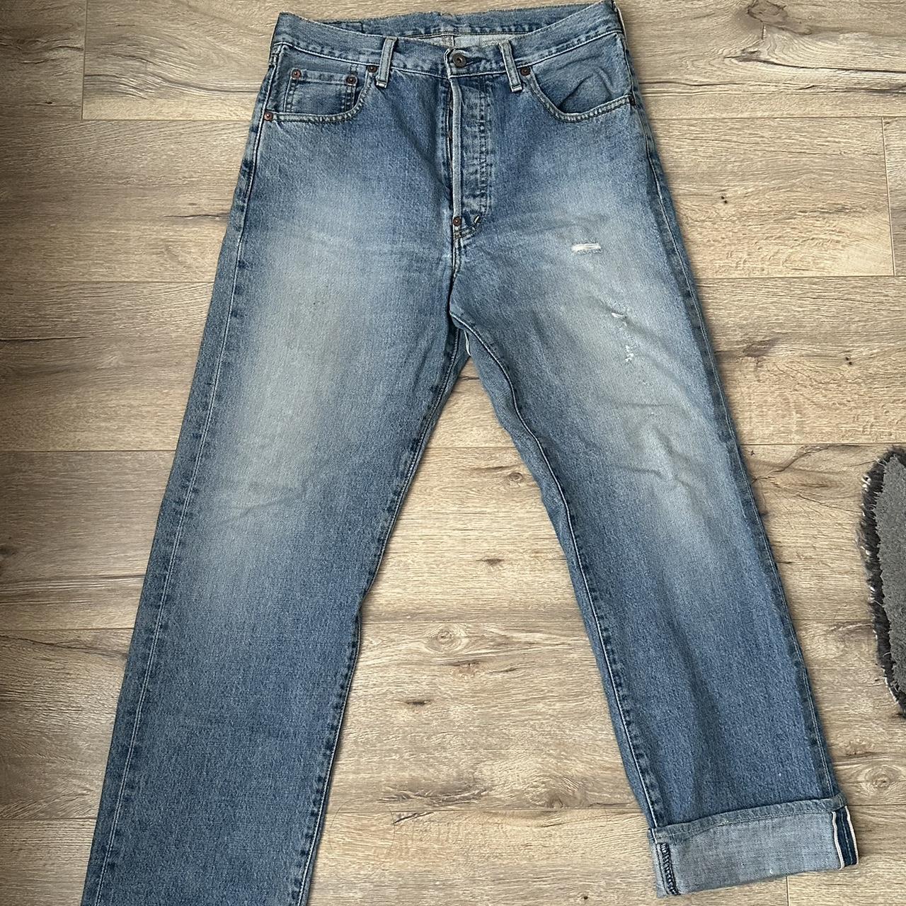 LEVIS 702 Buckle Back Selvedge Big E LVC... - Depop