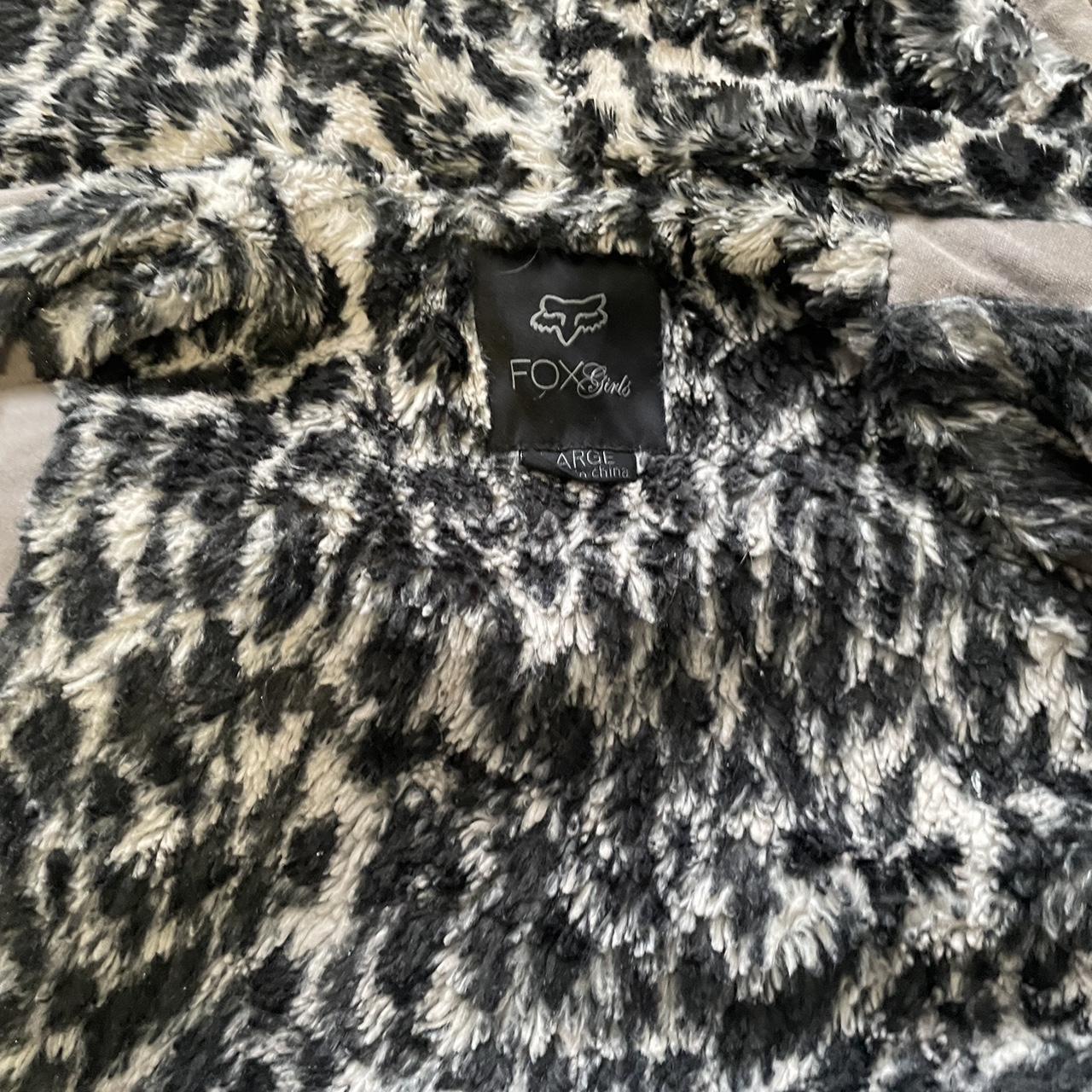Y2K vintage snakeskin print fox fur coat sz L / 2000s 90s