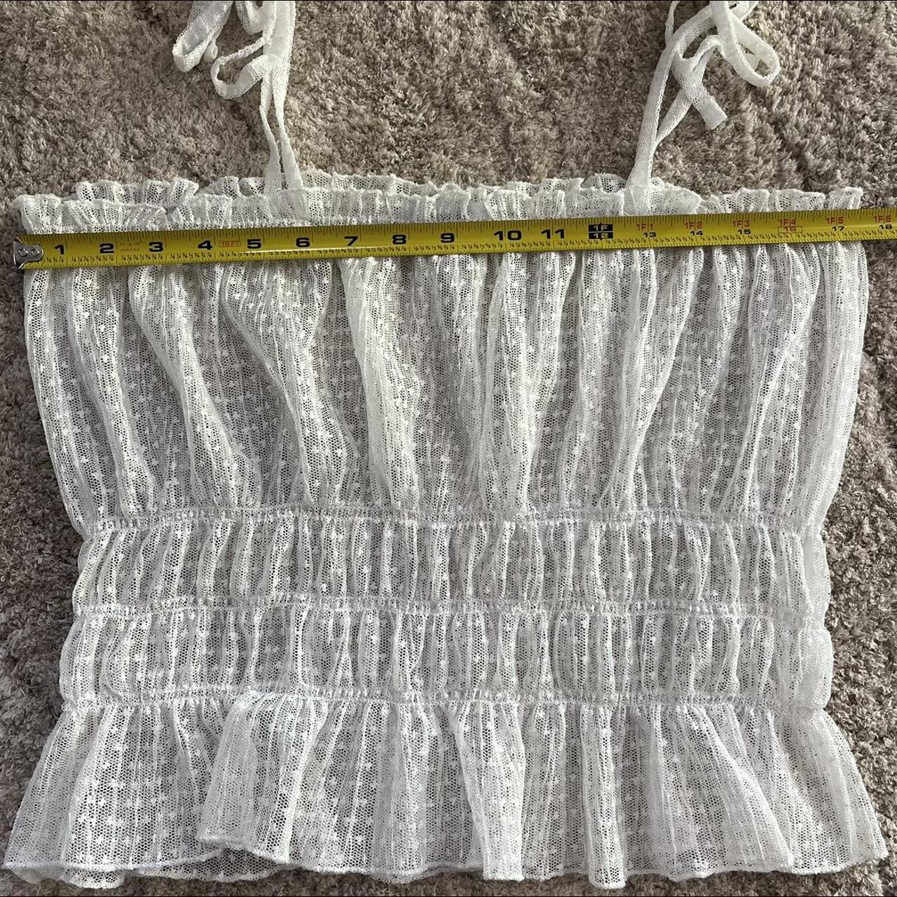 Lace Mesh White Milkmaid Tank Top Primark Size... Depop