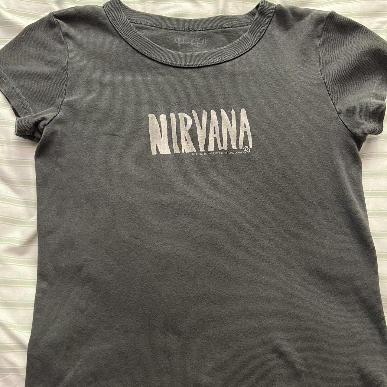 brandy melville nirvana shirt in really good... - Depop