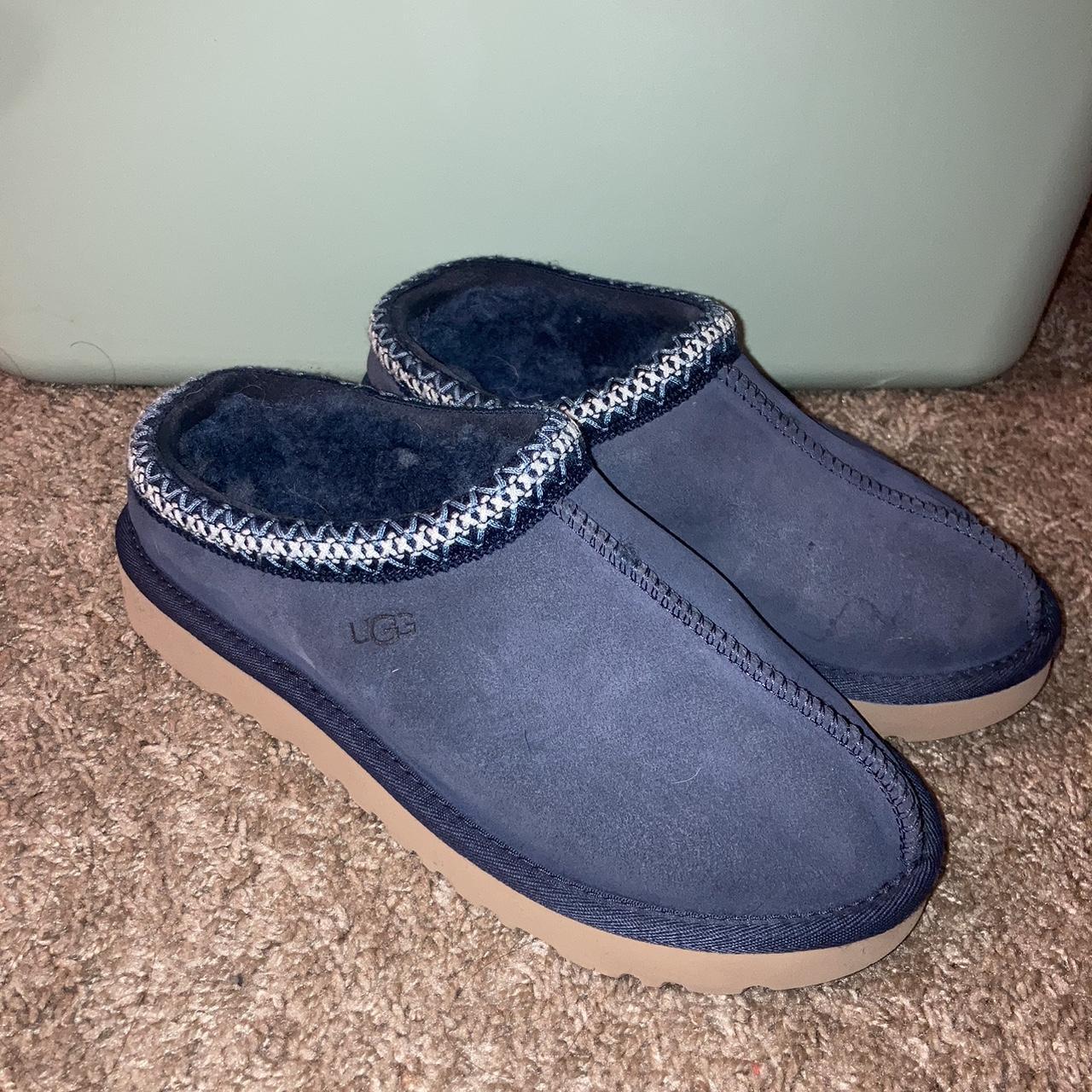 UGG Women's Blue and Navy Slippers | Depop