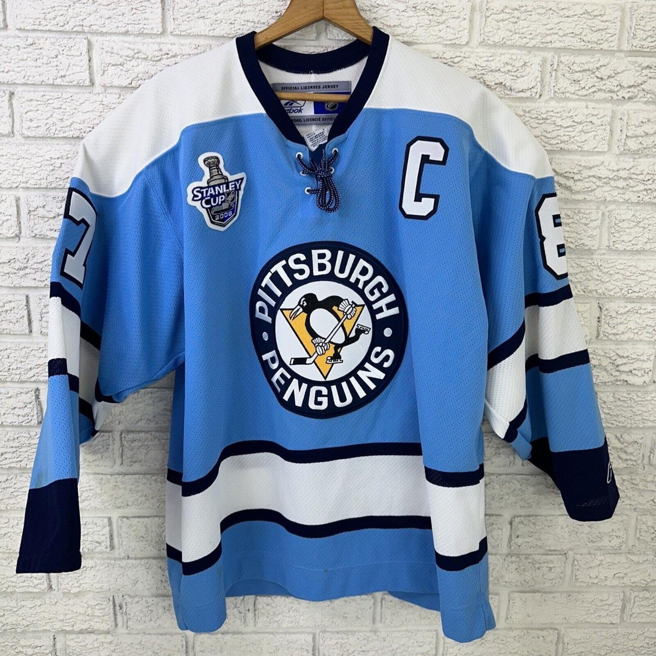 Reebok Sidney Crosby Pittsburgh Penguins 2008 Winter Classic NHL Jersey  Blue L