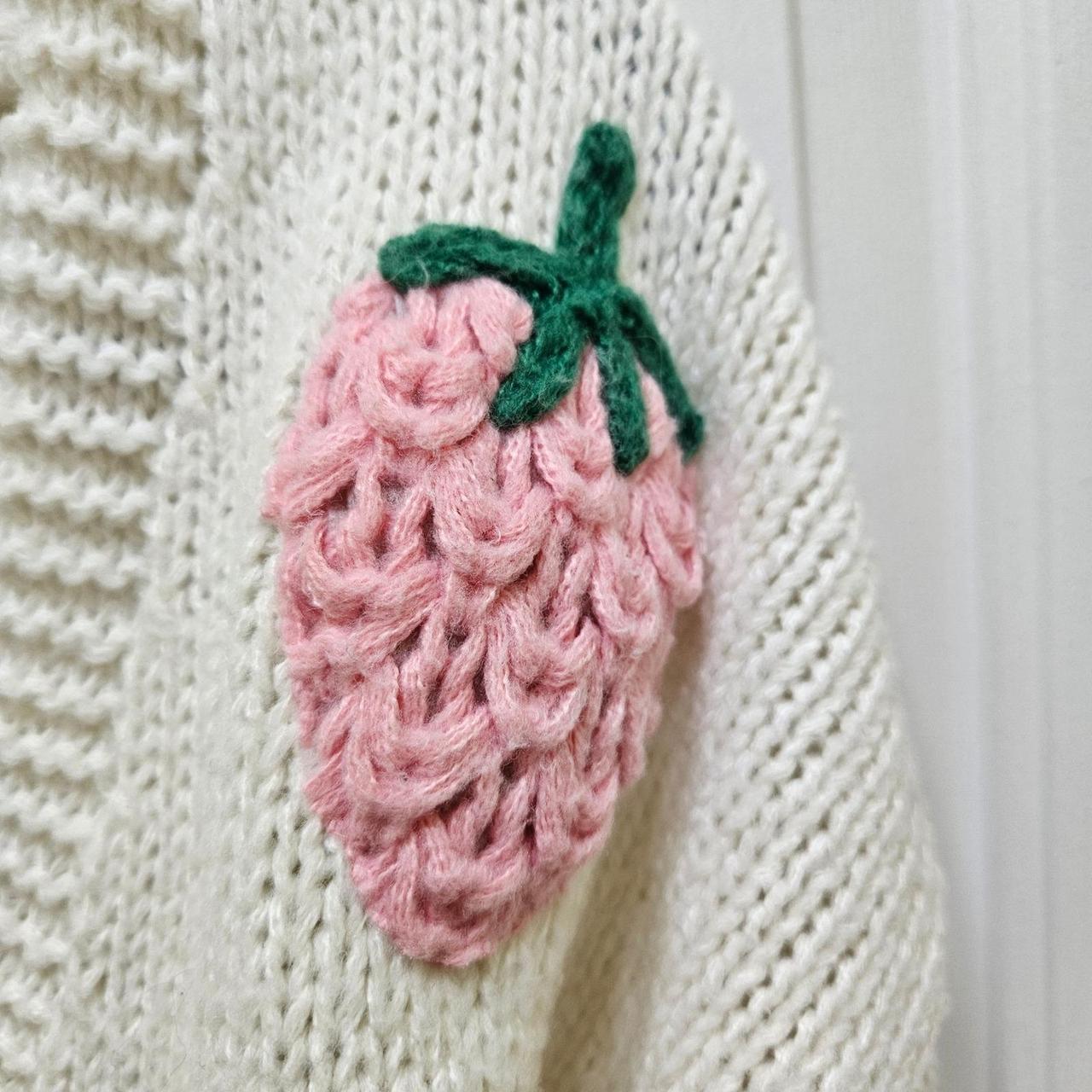 Preloved Women's Cardigan - Cream/Pink - S – Luna… - image 3