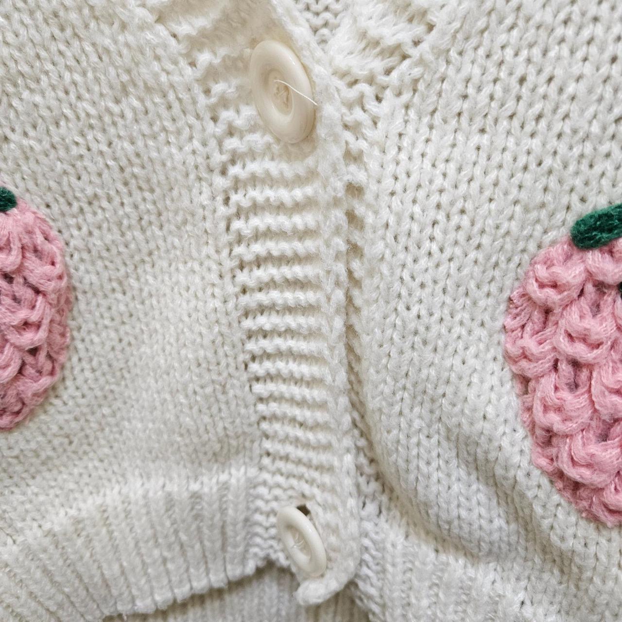 Preloved Women's Cardigan - Cream/Pink - S – Luna… - image 4