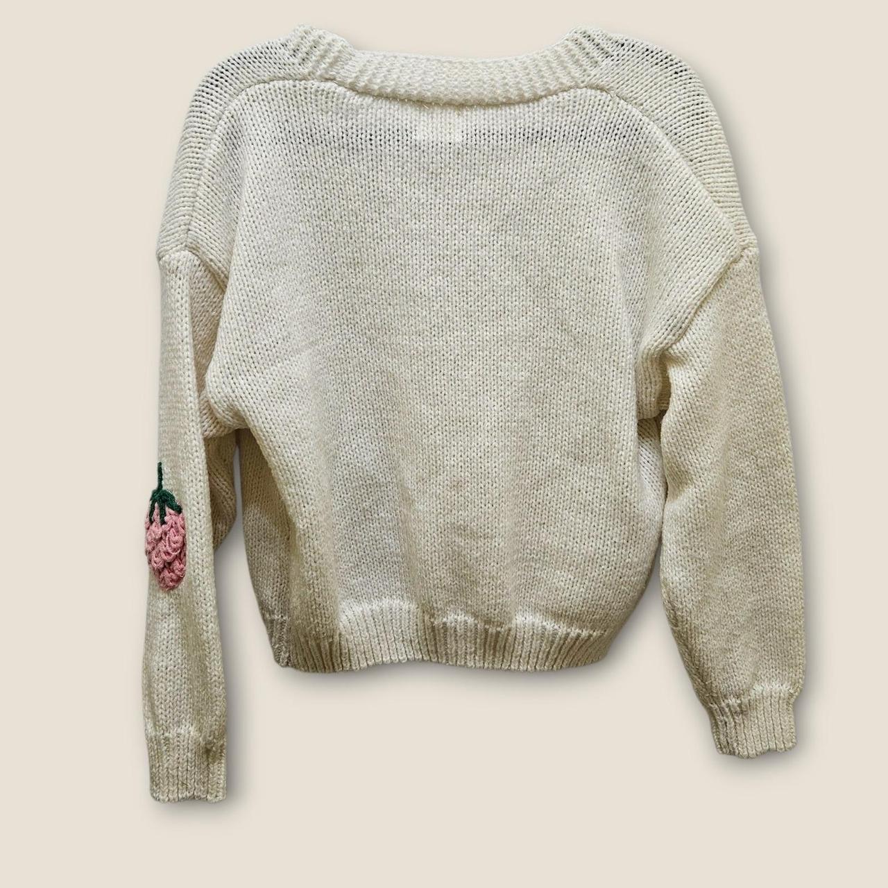 Preloved Women's Cardigan - Cream/Pink - S – Luna… - image 2