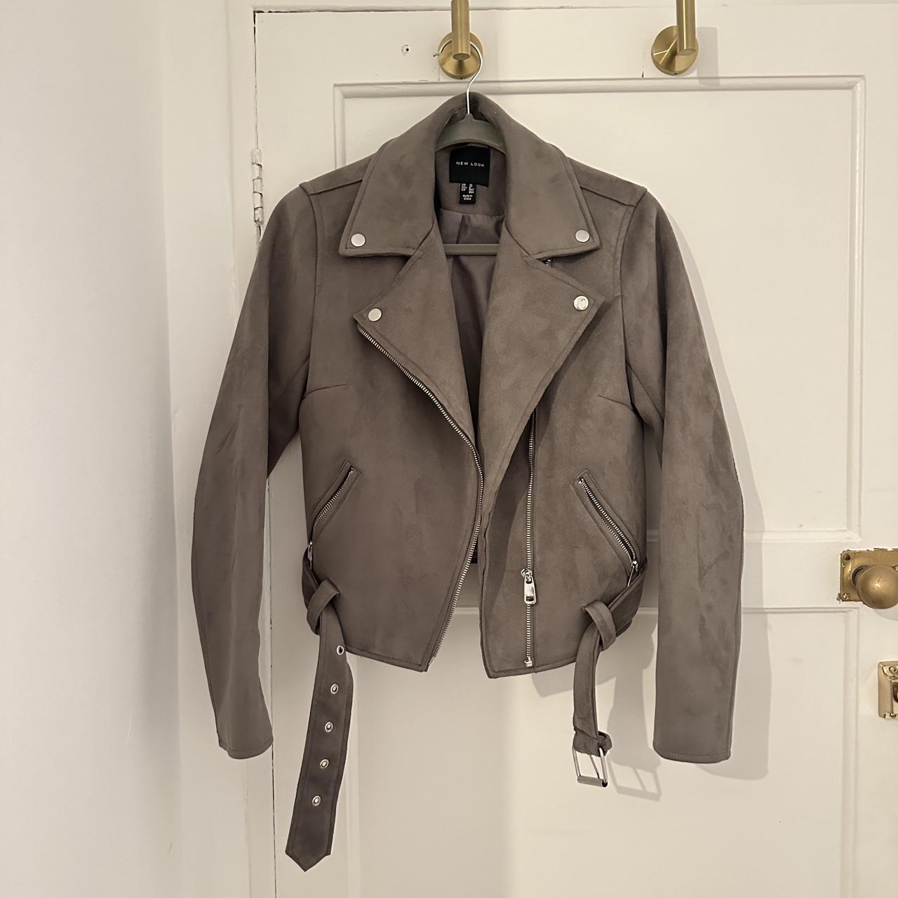 New look grey suede jacket best sale