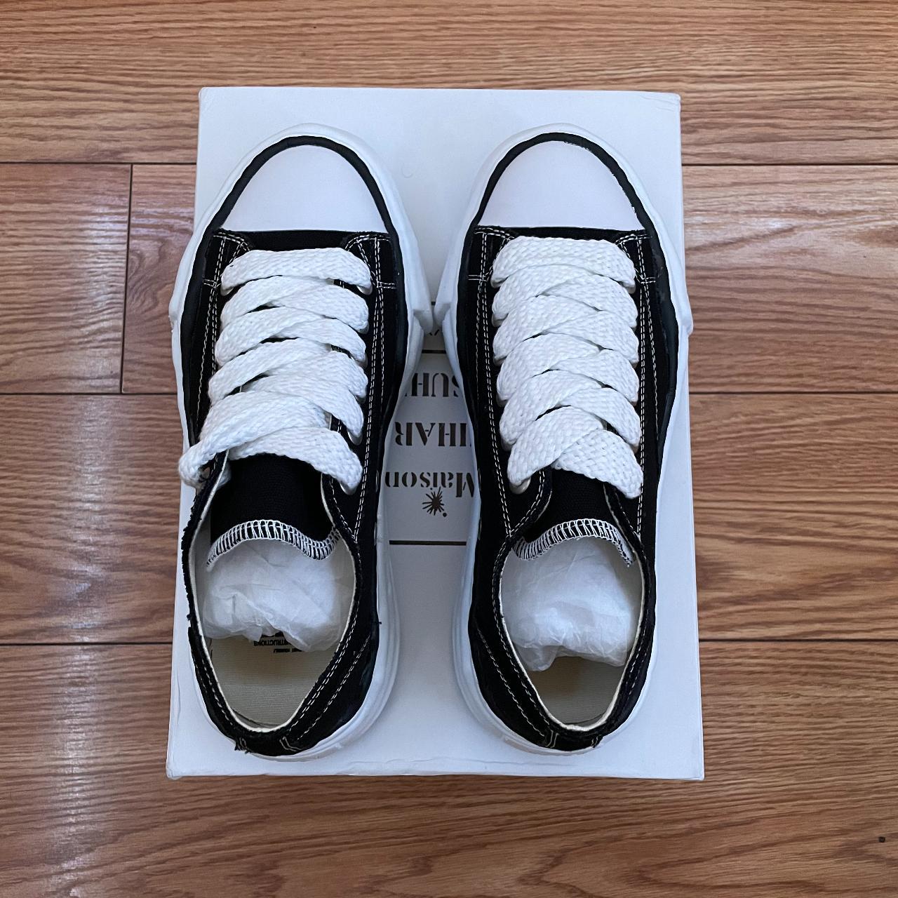 Maison Mihara Yasuhiro Men's Black and White Trainers | Depop