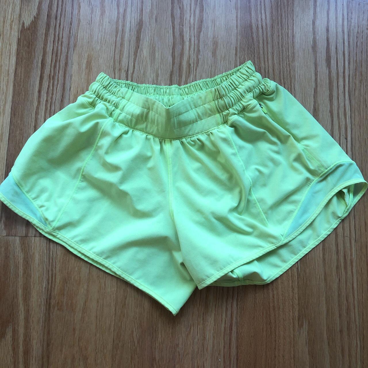 Neon yellow-green Lululemon Hotty Hot Low-Rise... - Depop