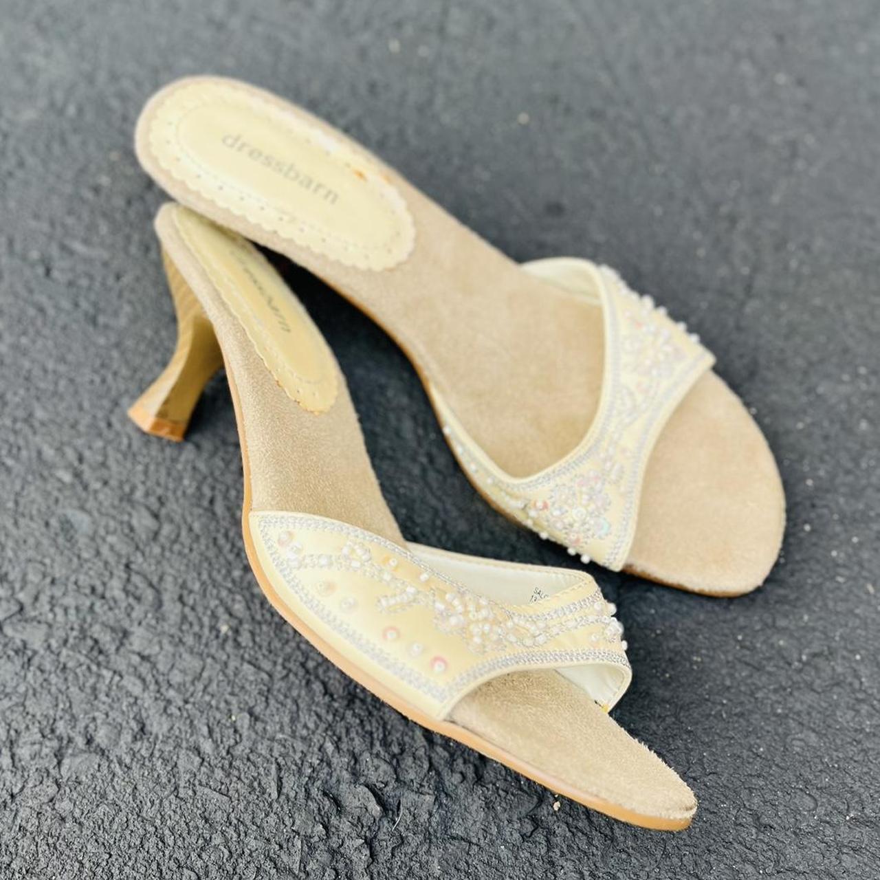 Super adorable cream kitten heels I love the beaded... - Depop