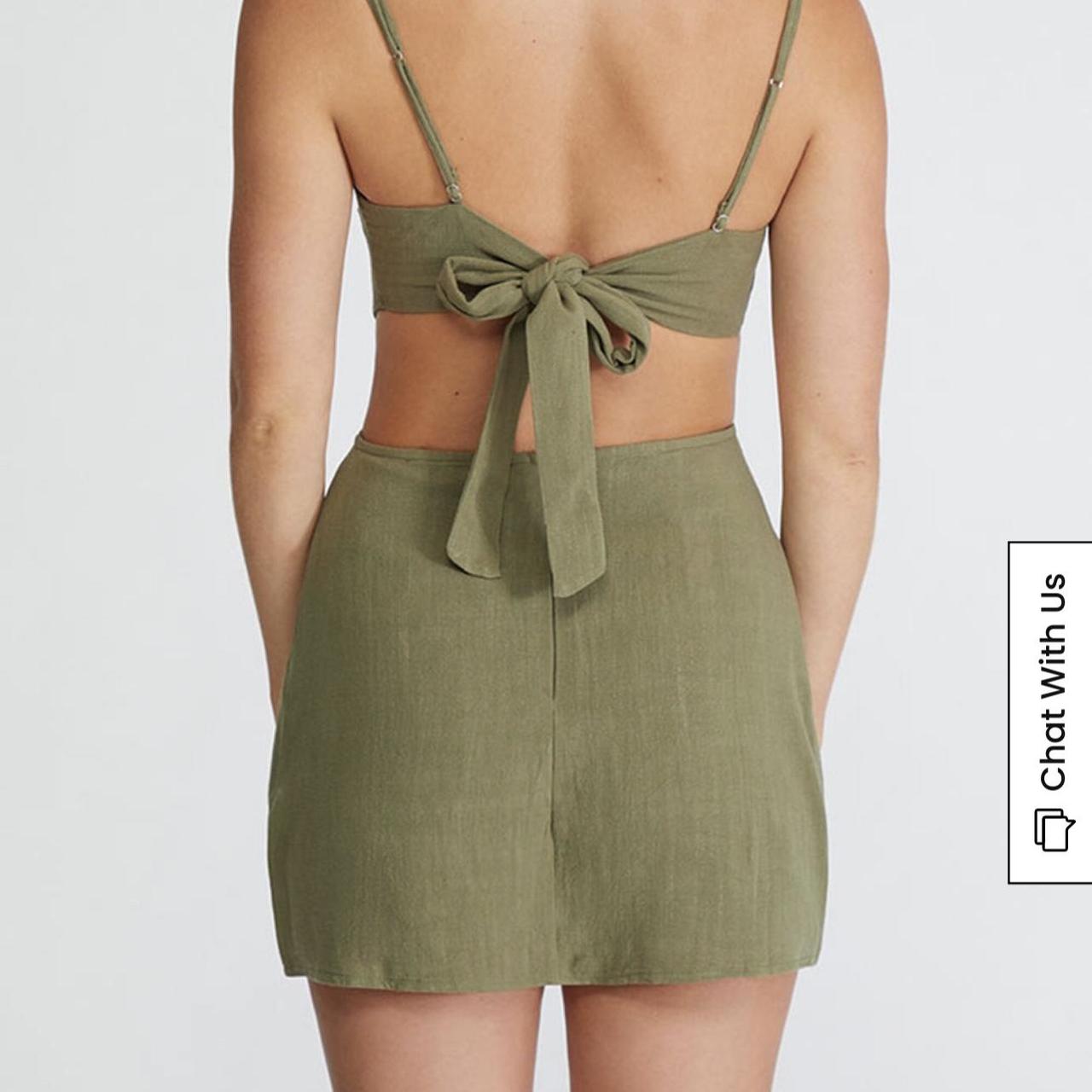 LA Hearts Tie Back Linen Mini Skort Dress