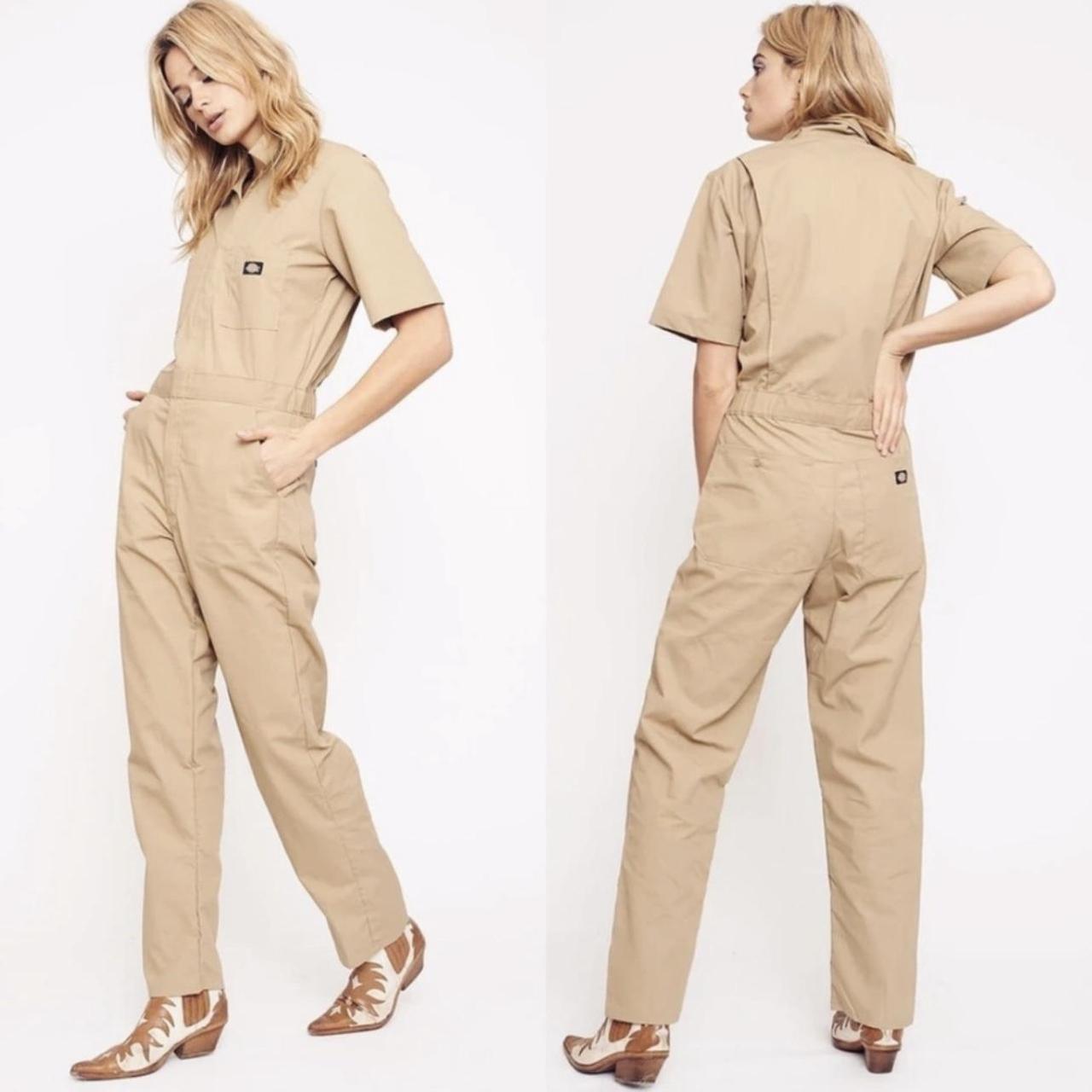 Dickie’s Utility Coverall’s/Jumpsuit Tan, zip and... Depop