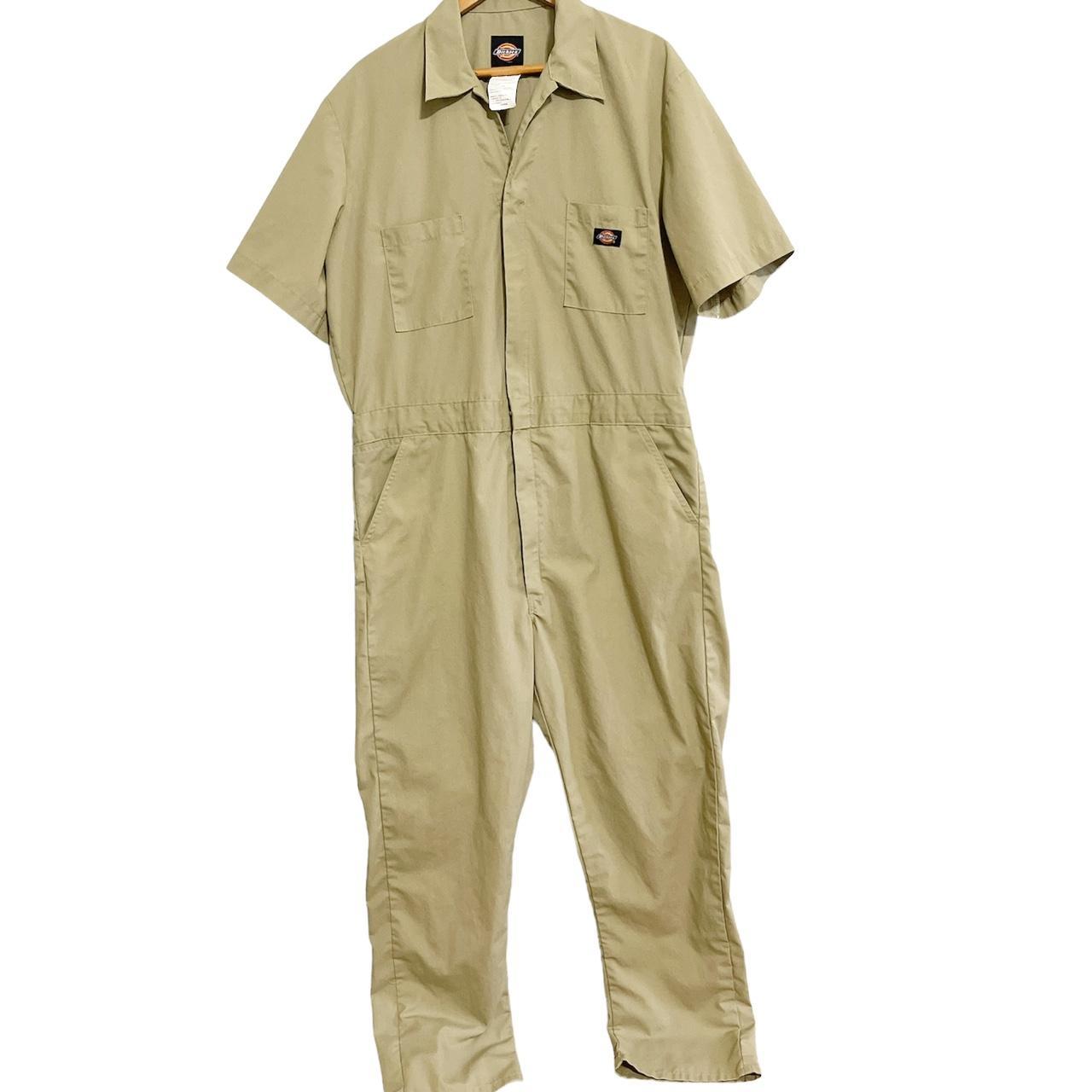 Dickie’s Utility Coverall’s/Jumpsuit Tan, zip and... Depop