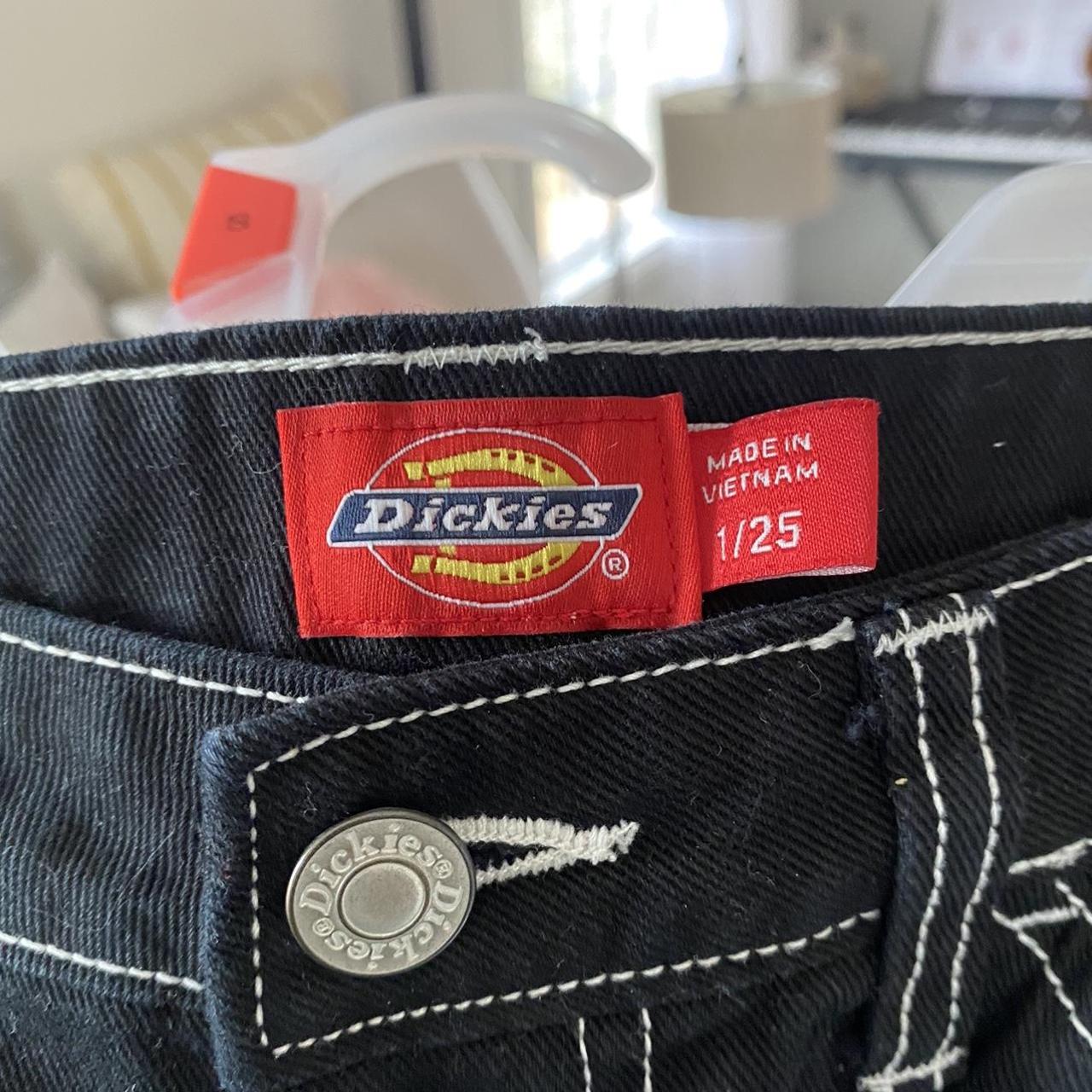 dickies black cargo pants with white... Depop