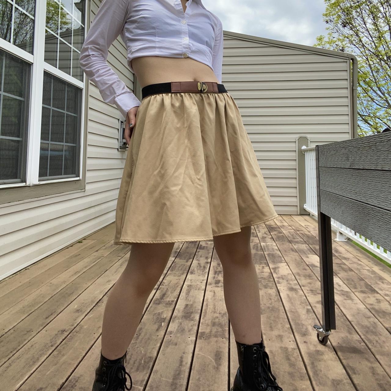 Zara beige skirt with belt sale