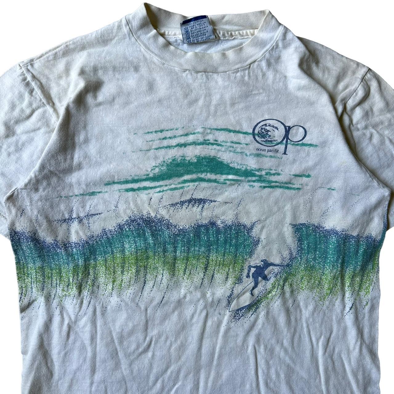 Ocean Pacific Men's White and Green T-shirt (2)