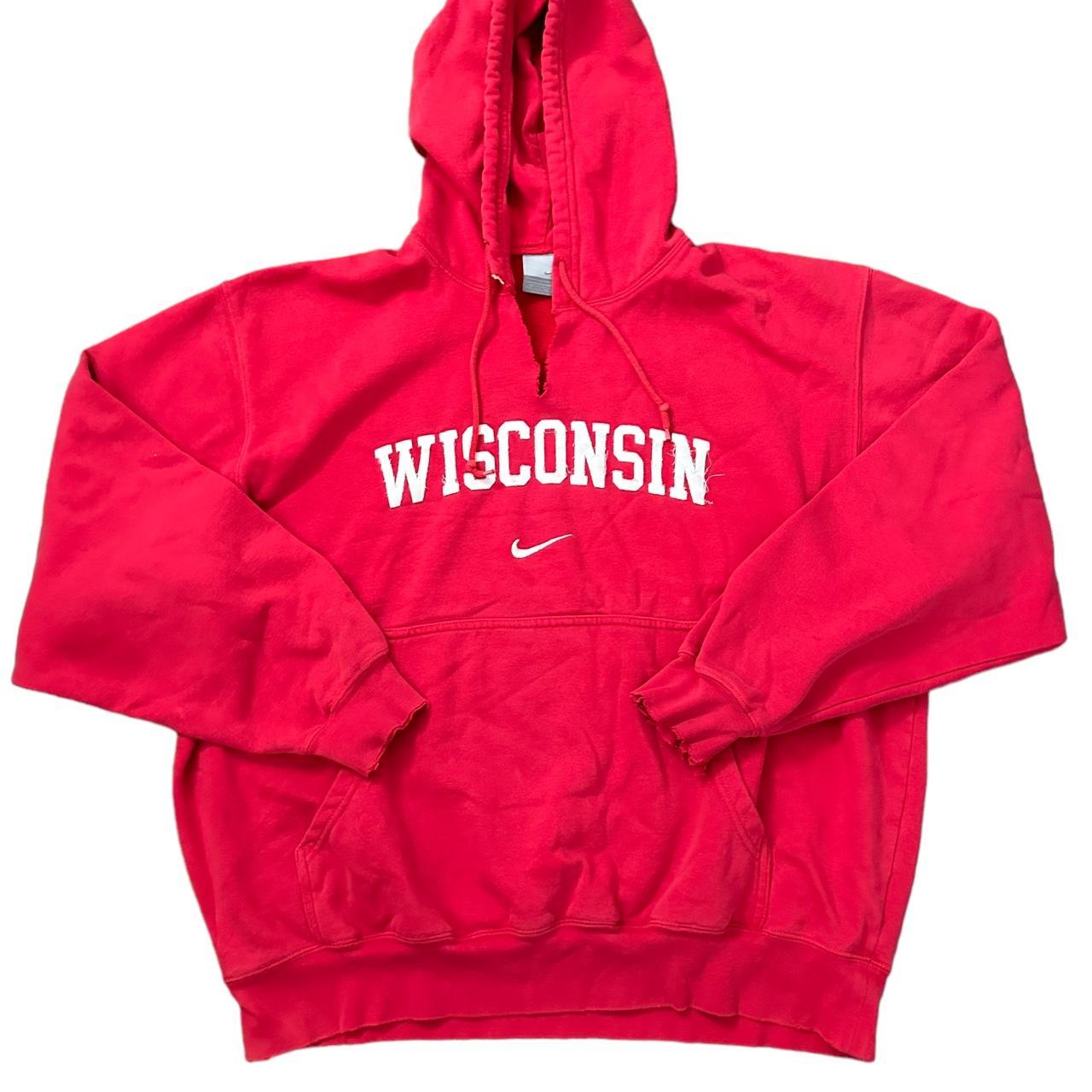 Vintage Y2K Nike Wisconsin Hoodie Good Condition... - Depop