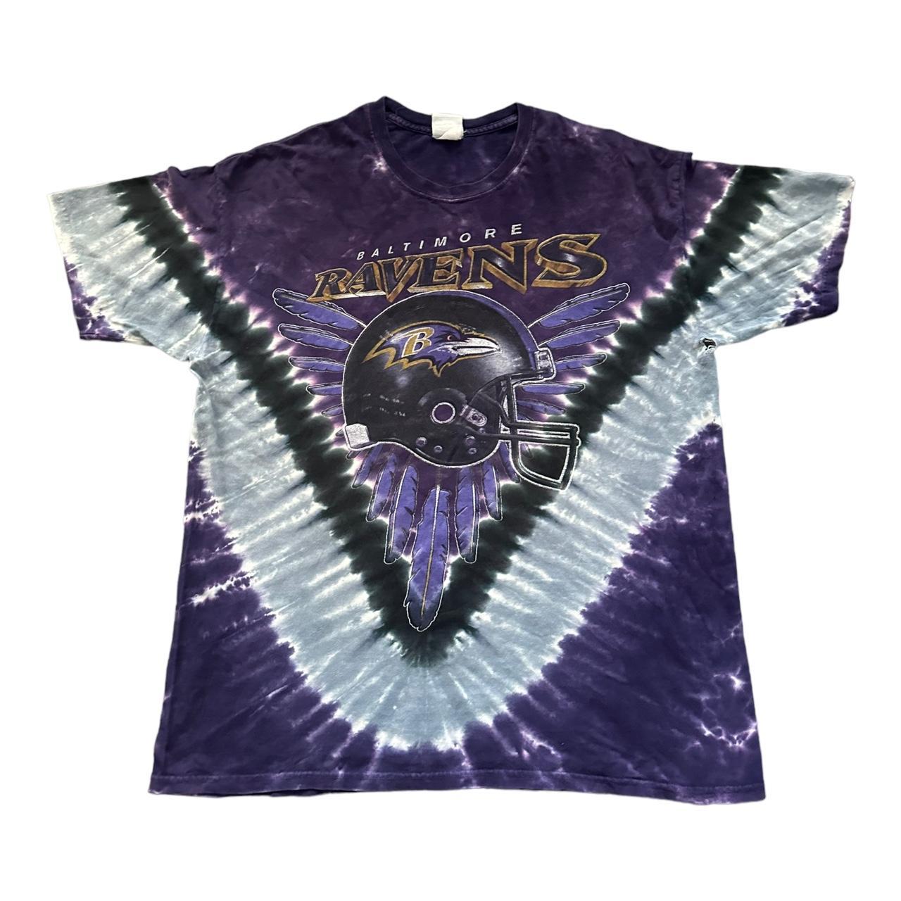 Men's Majestic Purple Baltimore Ravens V Tie-Dye T-Shirt