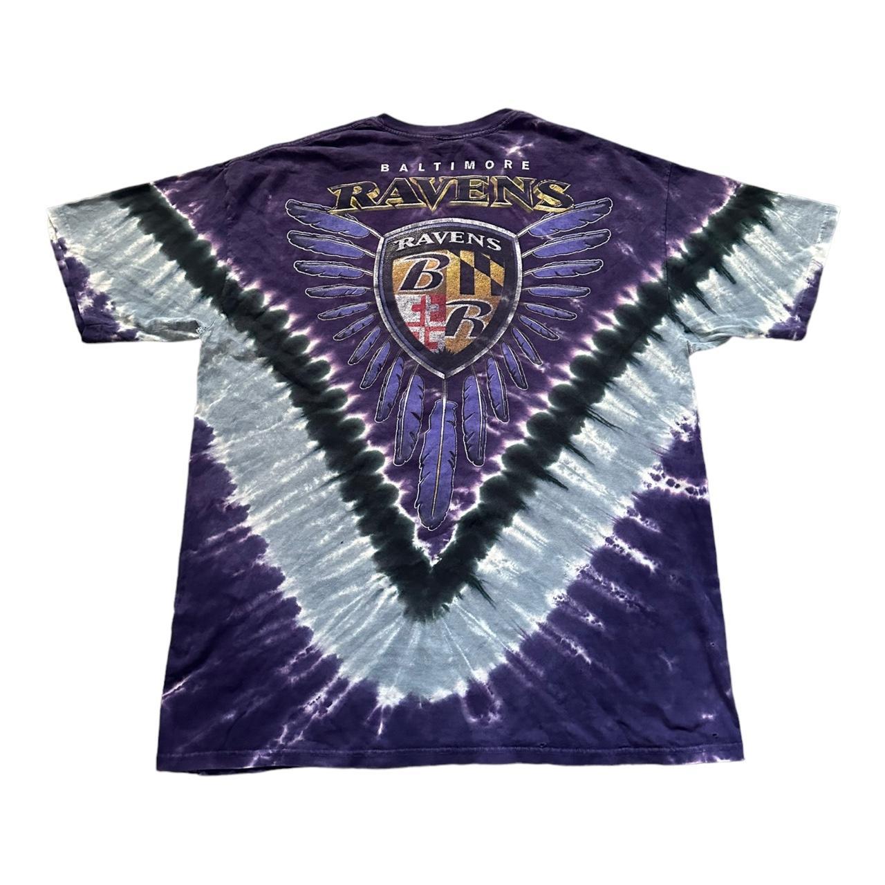 Men's Majestic Purple Baltimore Ravens V Tie-Dye T-Shirt