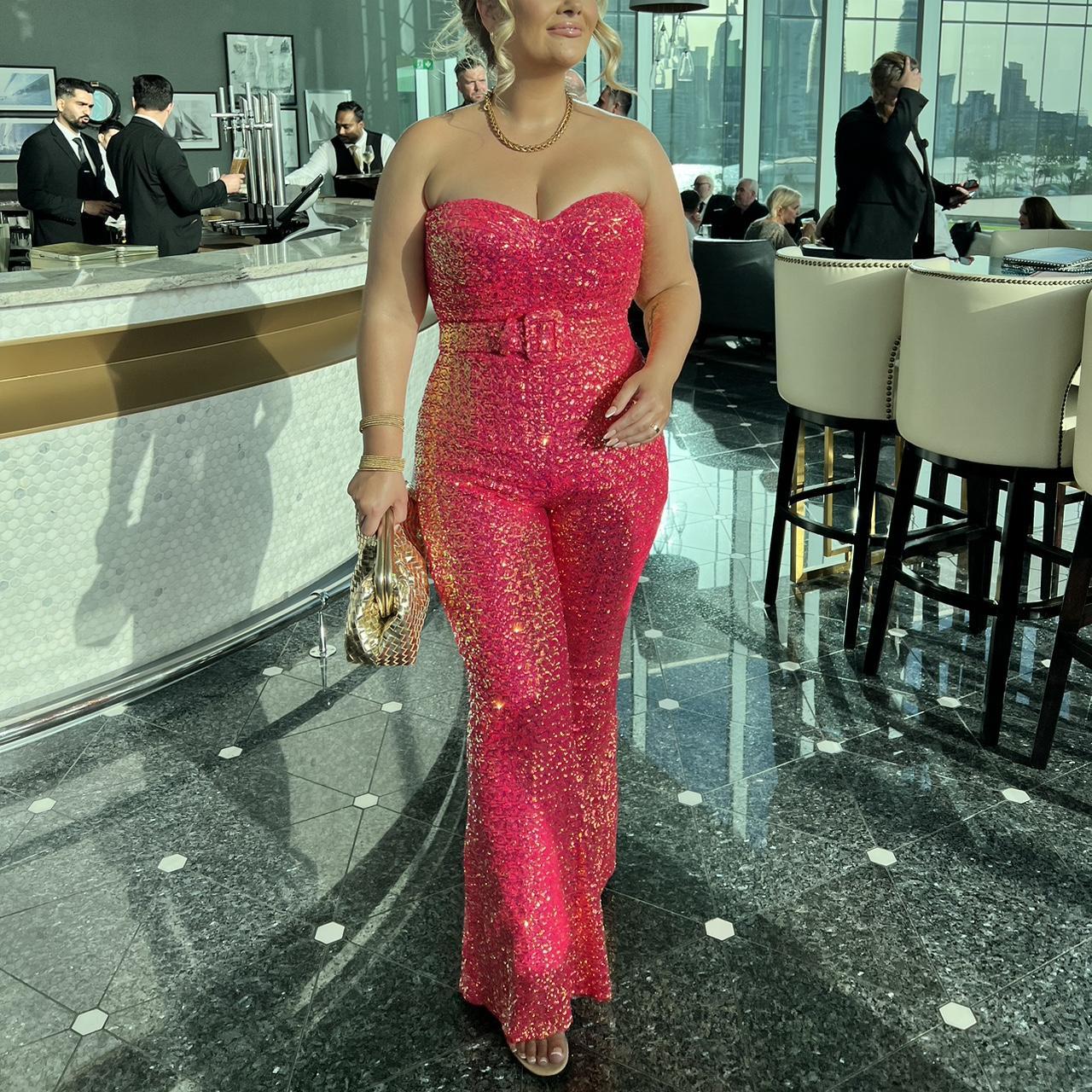 Nadine Merabi Mauve Jumpsuit Wedding Nadim Merabi Tiffany Pink