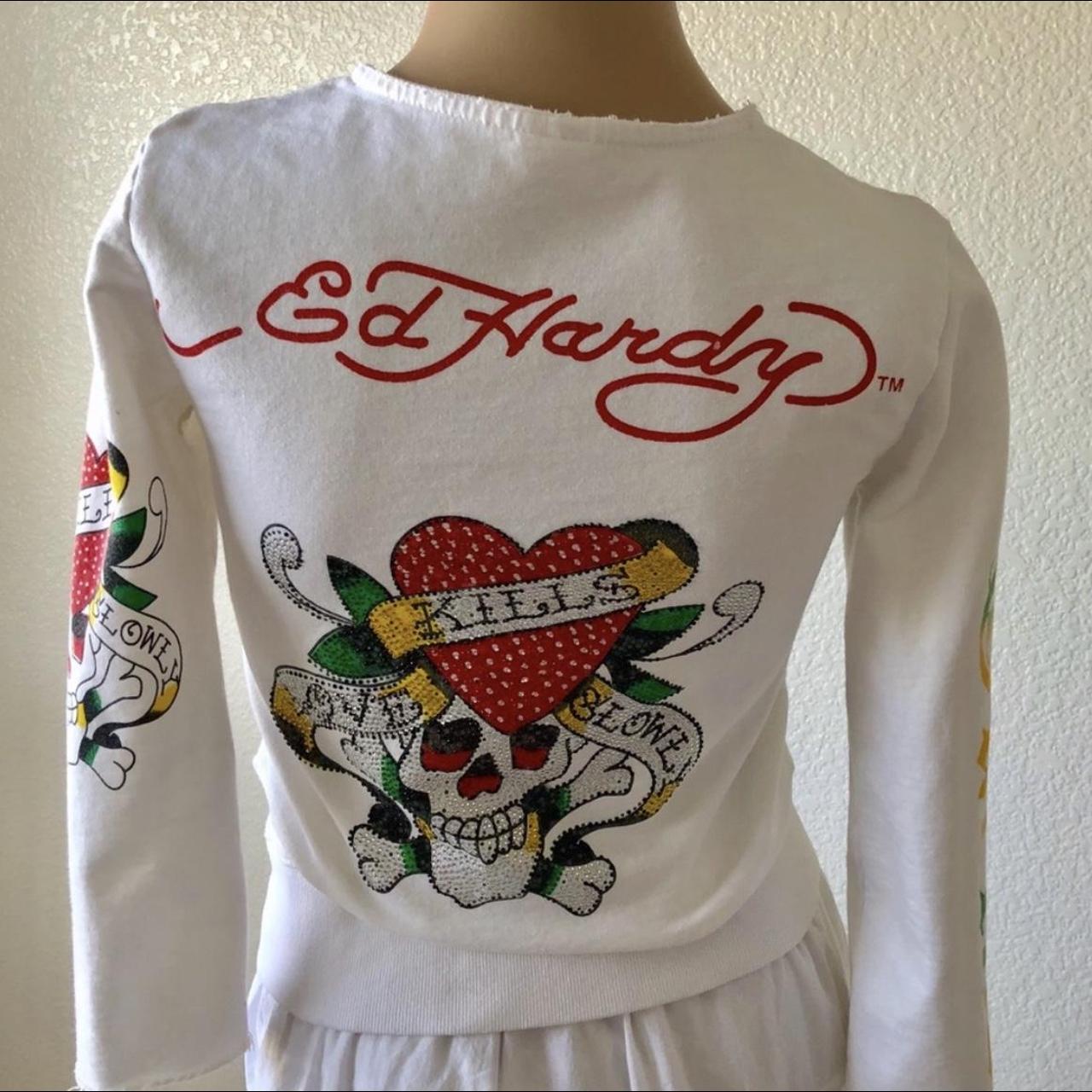 Rare Find, Ed Hardy 3/4 sleeve XS zip up. found it... - Depop