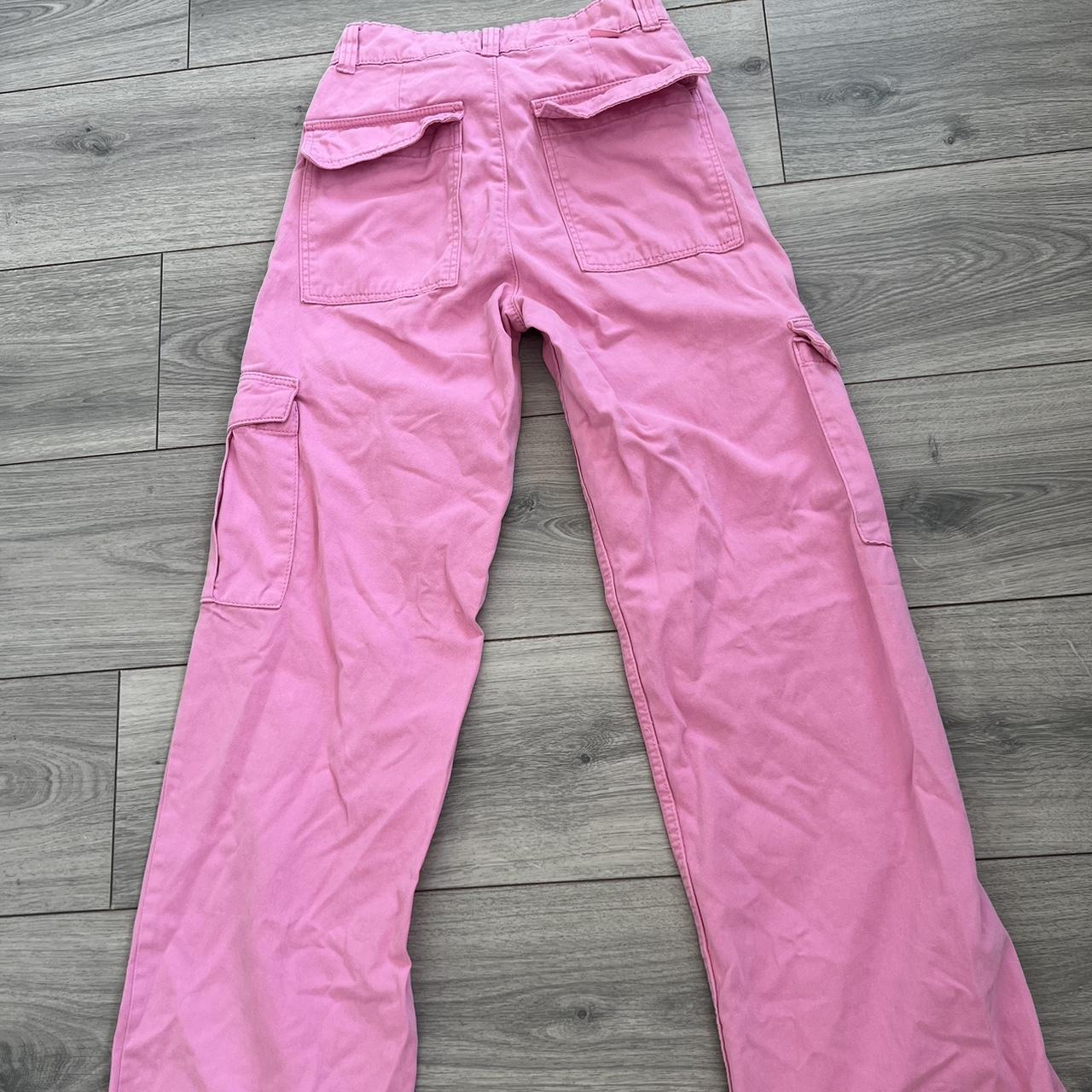 Pull and bear UK size 4 pink. Argo trousers. Worn... - Depop