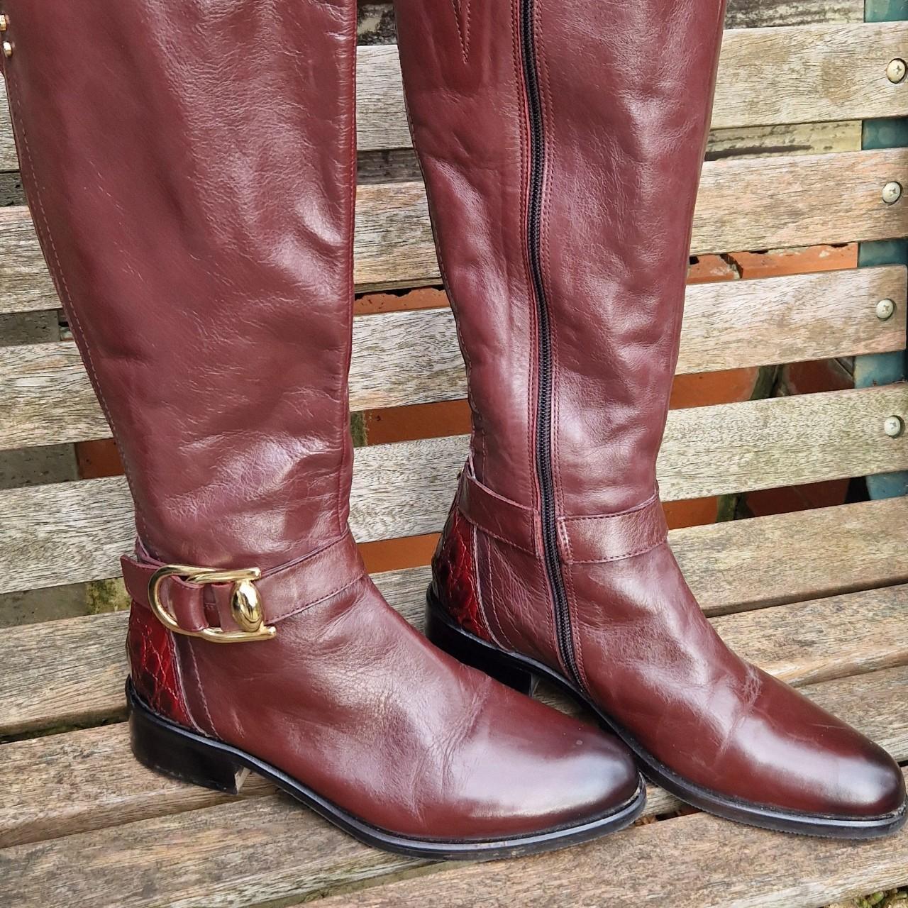 Moda in store pelle burgundy boots